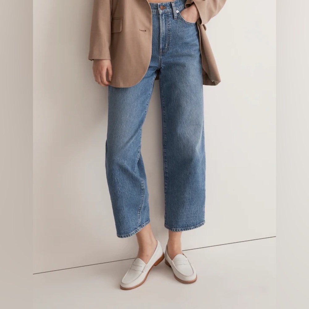 Madewell Perfect Vintage Wide-Leg Crop Jean, Cresslow NJ389, Inseam 24 in, S 25